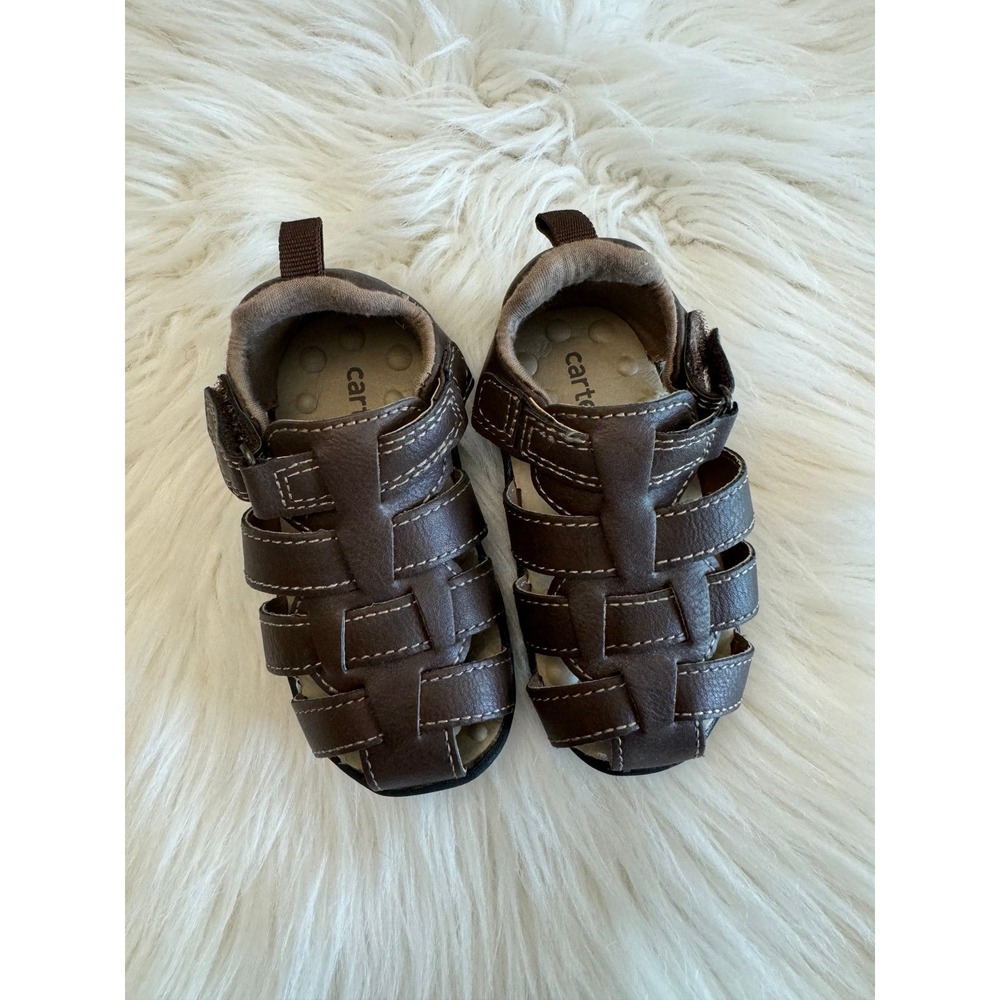 Carters brown leather‎ sandals size 4 EUC